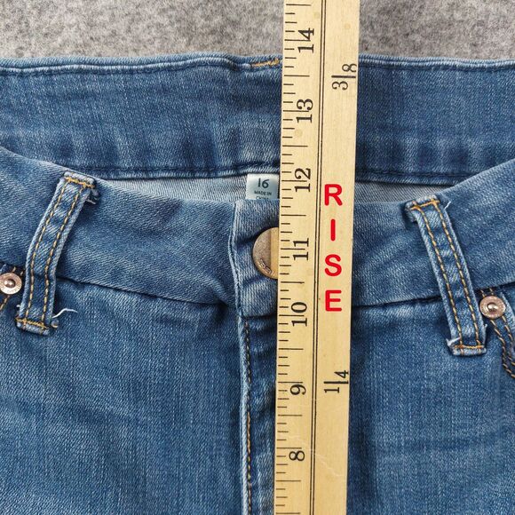 Seven7 Jeans Womens 16 Blue Medium Wash Bootcut Soft Stretch Denim Mid Rise - Picture 8 of 12